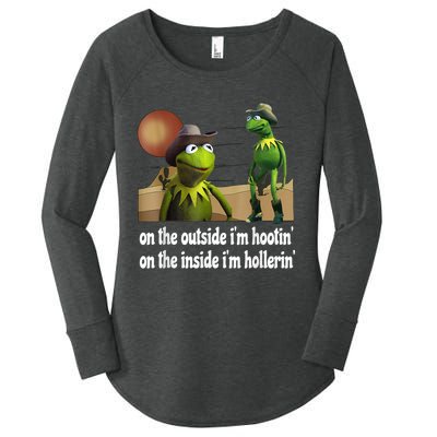 Kermit Hootin And Hollerin On The Outside Im Hootin Women's Perfect Tri Tunic Long Sleeve Shirt