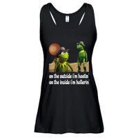 Kermit Hootin And Hollerin On The Outside Im Hootin Ladies Essential Flowy Tank