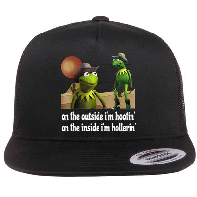 Kermit Hootin And Hollerin On The Outside Im Hootin Flatbill Hat