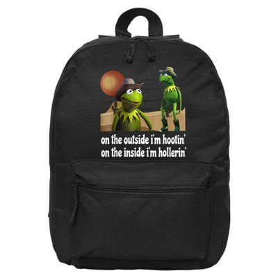 Kermit Hootin And Hollerin On The Outside Im Hootin 16 in Basic Backpack