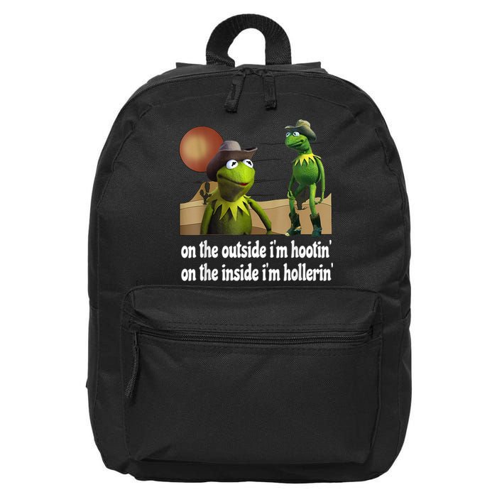 Kermit Hootin And Hollerin On The Outside Im Hootin 16 in Basic Backpack