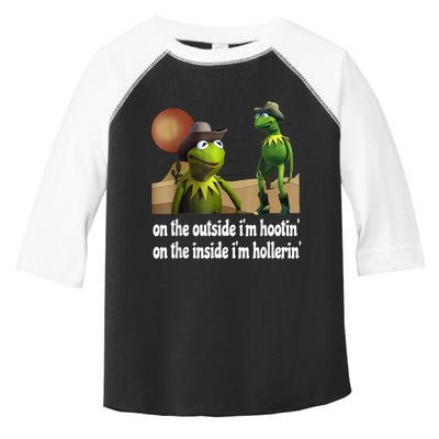 Kermit Hootin And Hollerin On The Outside Im Hootin Toddler Fine Jersey T-Shirt