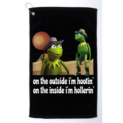 Kermit Hootin And Hollerin On The Outside Im Hootin Golf Towel