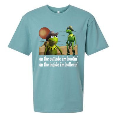 Kermit Hootin And Hollerin On The Outside Im Hootin Sueded Cloud Jersey T-Shirt