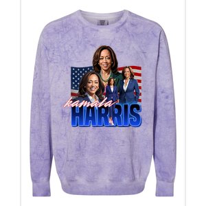 Kamala Harris American Flag Bootleg Reboot Colorblast Crewneck Sweatshirt