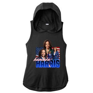 Kamala Harris American Flag Bootleg Reboot Ladies PosiCharge Tri-Blend Wicking Draft Hoodie Tank