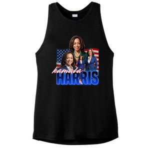 Kamala Harris American Flag Bootleg Reboot Ladies PosiCharge Tri-Blend Wicking Tank