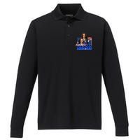 Kamala Harris American Flag Bootleg Reboot Performance Long Sleeve Polo