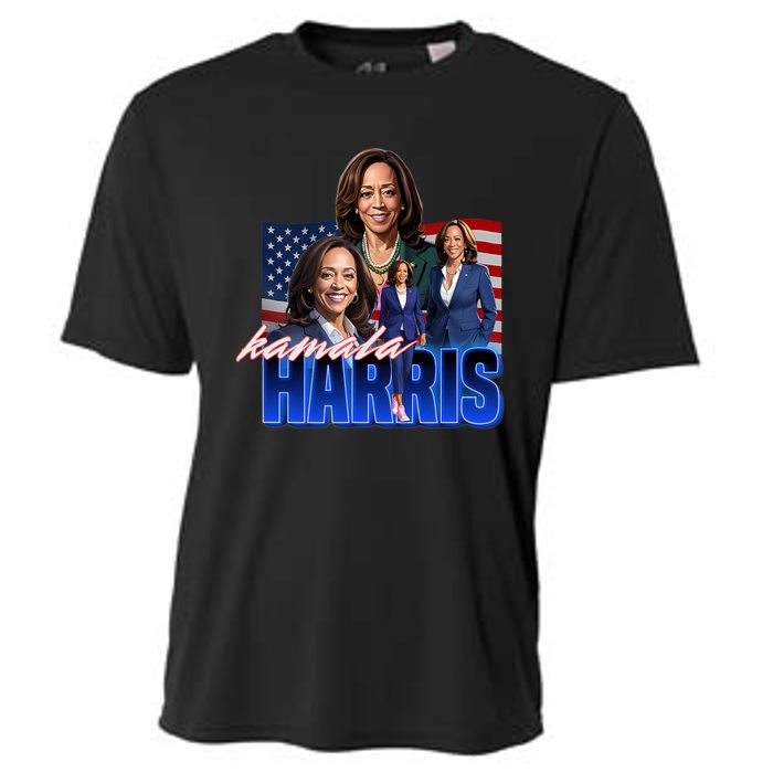 Kamala Harris American Flag Bootleg Reboot Cooling Performance Crew T-Shirt