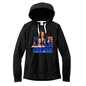 Kamala Harris American Flag Bootleg Reboot Women's Fleece Hoodie