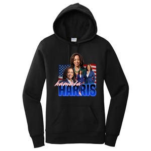 Kamala Harris American Flag Bootleg Reboot Women's Pullover Hoodie