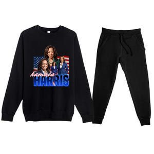 Kamala Harris American Flag Bootleg Reboot Premium Crewneck Sweatsuit Set