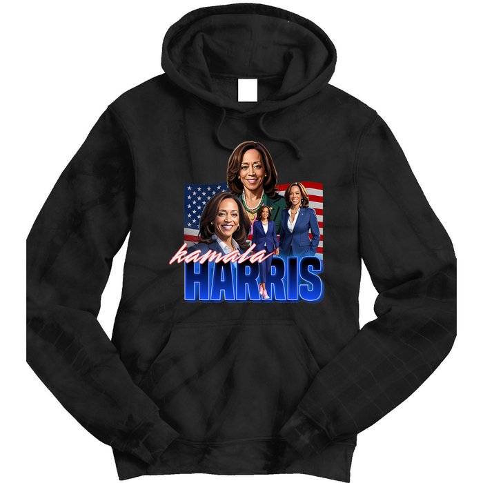 Kamala Harris American Flag Bootleg Reboot Tie Dye Hoodie