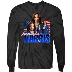 Kamala Harris American Flag Bootleg Reboot Tie-Dye Long Sleeve Shirt