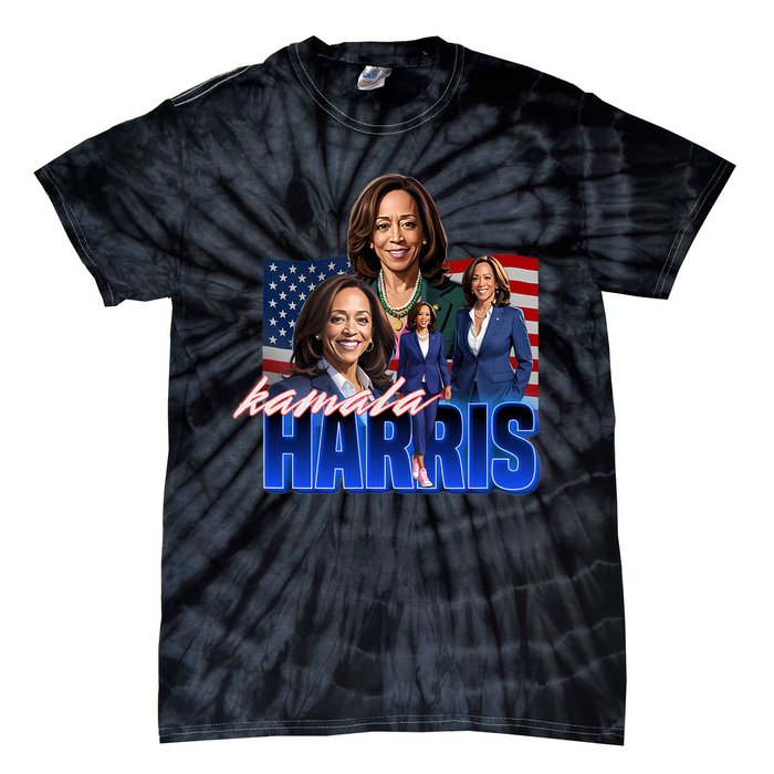 Kamala Harris American Flag Bootleg Reboot Tie-Dye T-Shirt