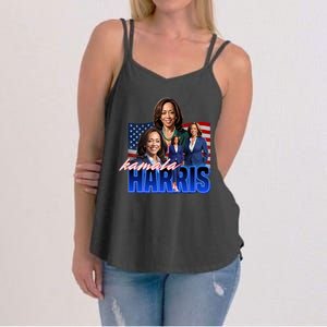 Kamala Harris American Flag Bootleg Reboot Women's Strappy Tank