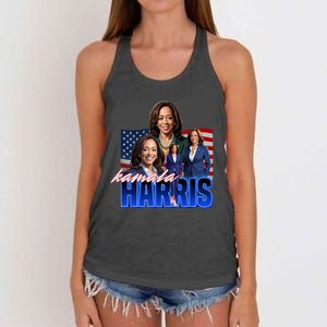 Kamala Harris American Flag Bootleg Reboot Women's Knotted Racerback Tank