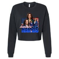 Kamala Harris American Flag Bootleg Reboot Cropped Pullover Crew