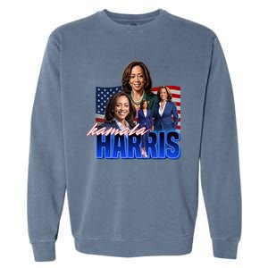 Kamala Harris American Flag Bootleg Reboot Garment-Dyed Sweatshirt