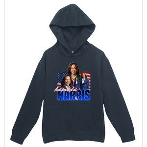 Kamala Harris American Flag Bootleg Reboot Urban Pullover Hoodie