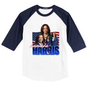 Kamala Harris American Flag Bootleg Reboot Baseball Sleeve Shirt