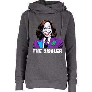 Kamala Harris As The Giggler Womens Funnel Neck Pullover Hood