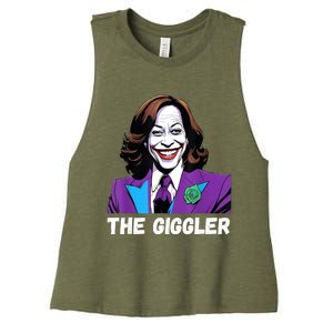 Kamala Harris As The Giggler Women's Racerback Cropped Tank