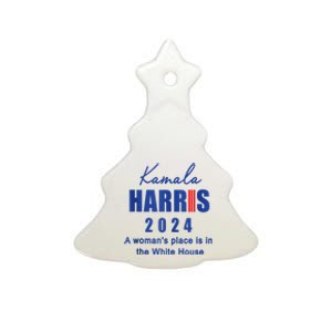 Kamala Harris A Womans Place Is In The White House Ceramic Tree Ornament