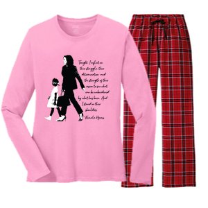 Kamala Harris And Ruby Bridges Women's Long Sleeve Flannel Pajama Set 