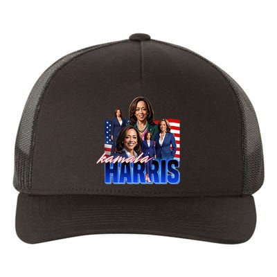 Kamala Harris American Flag Bootleg Yupoong Adult 5-Panel Trucker Hat