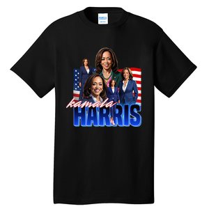 Kamala Harris American Flag Bootleg Tall T-Shirt