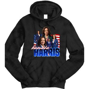 Kamala Harris American Flag Bootleg Tie Dye Hoodie