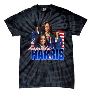 Kamala Harris American Flag Bootleg Tie-Dye T-Shirt