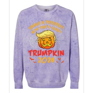 Kamala Harris As President Now ThatS Scary Trumpkin 2024 Colorblast Crewneck Sweatshirt