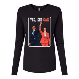 Kamala Harris And Barack Obama Forward 2024 Womens Cotton Relaxed Long Sleeve T-Shirt