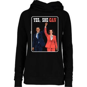 Kamala Harris And Barack Obama Forward 2024 Womens Funnel Neck Pullover Hood