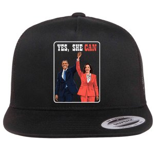 Kamala Harris And Barack Obama Forward 2024 Flat Bill Trucker Hat