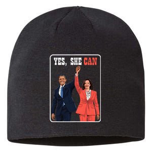 Kamala Harris And Barack Obama Forward 2024 Sustainable Beanie