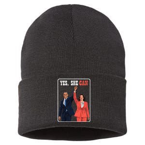 Kamala Harris And Barack Obama Forward 2024 Sustainable Knit Beanie