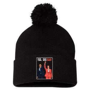 Kamala Harris And Barack Obama Forward 2024 Pom Pom 12in Knit Beanie