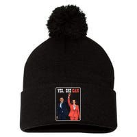 Kamala Harris And Barack Obama Forward 2024 Pom Pom 12in Knit Beanie