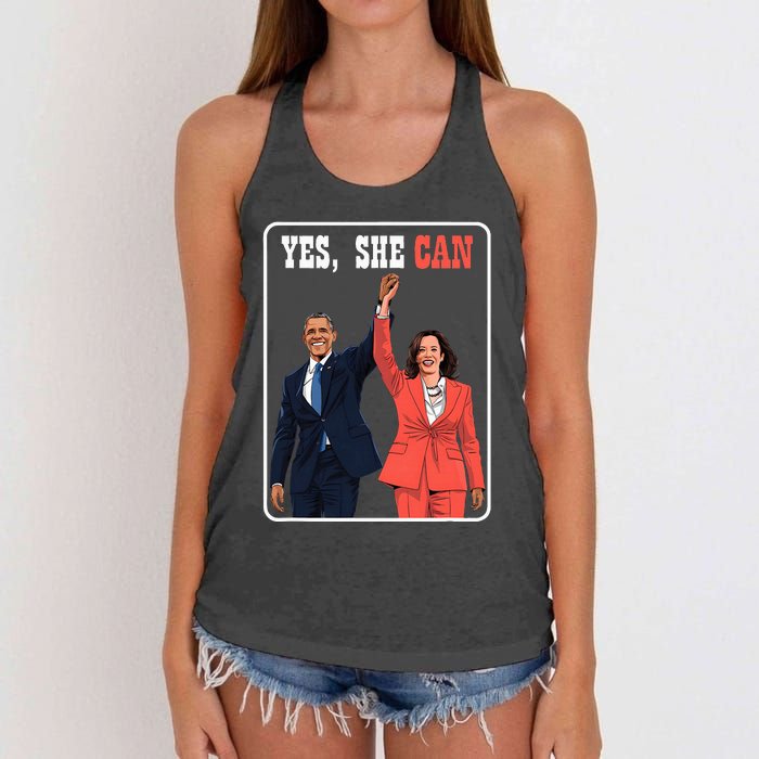 Kamala Harris And Barack Obama Forward 2024 Women's Knotted Racerback Tank