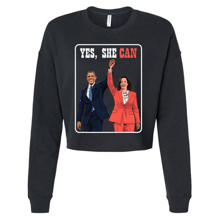 Kamala Harris And Barack Obama Forward 2024 Cropped Pullover Crew