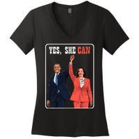 Kamala Harris And Barack Obama Forward 2024 Women's V-Neck T-Shirt