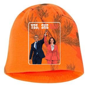 Kamala Harris And Barack Obama Forward 2024 Kati - Camo Knit Beanie