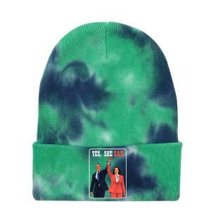 Kamala Harris And Barack Obama Forward 2024 Tie Dye 12in Knit Beanie