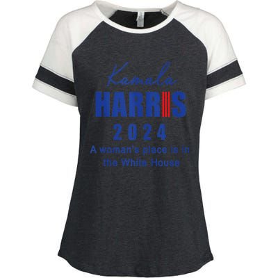 Kamala Harris A Womans Place Is In The White House Enza Ladies Jersey Colorblock Tee