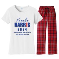 Kamala Harris A Womans Place Is In The White House Women's Flannel Pajama Set