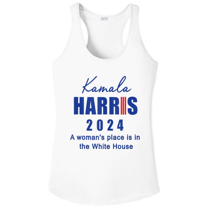 Kamala Harris A Womans Place Is In The White House Ladies PosiCharge Competitor Racerback Tank