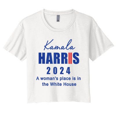 Kamala Harris A Womans Place Is In The White House Women's Crop Top Tee